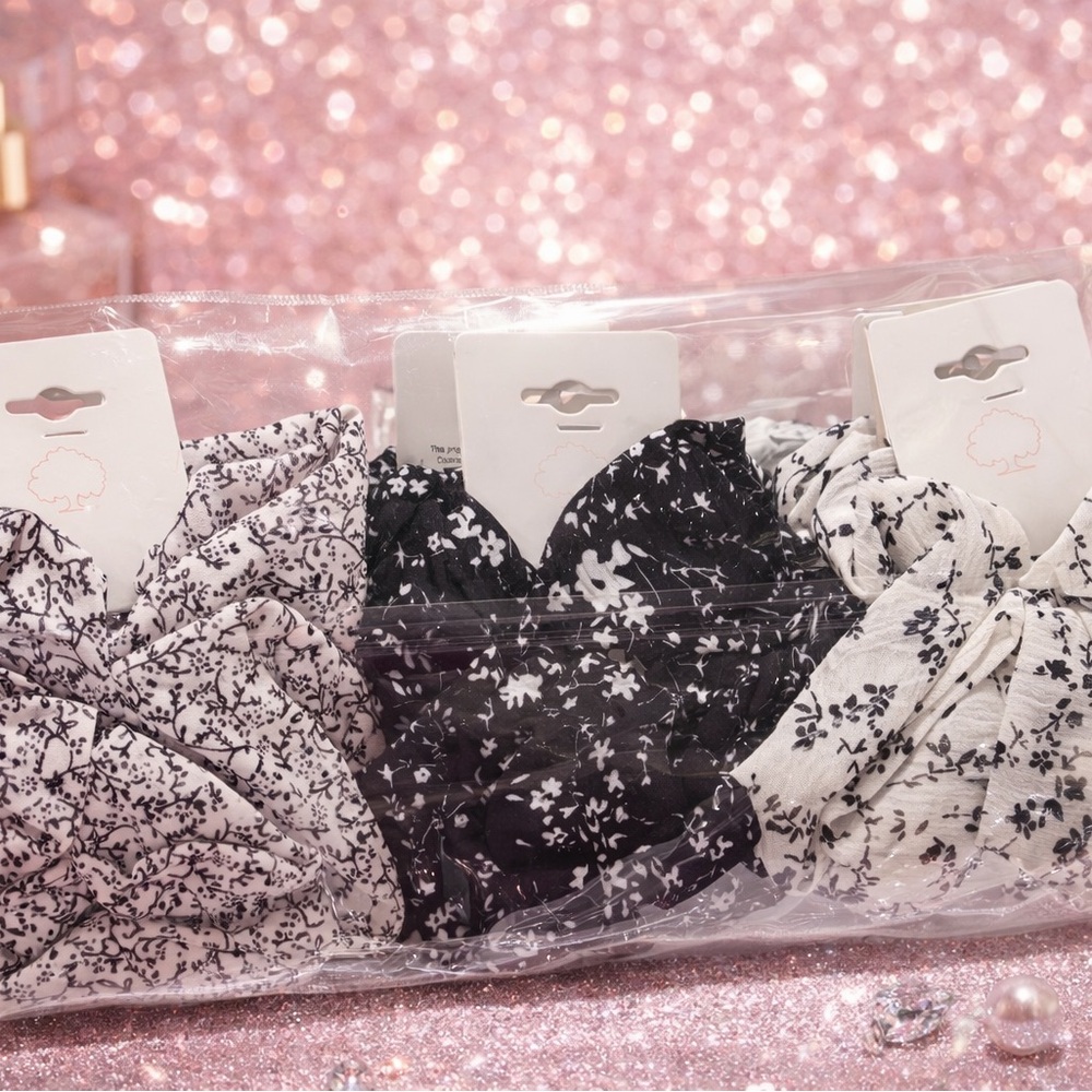 BUNDLE of 6 Large Fabric Hair Scrunchies